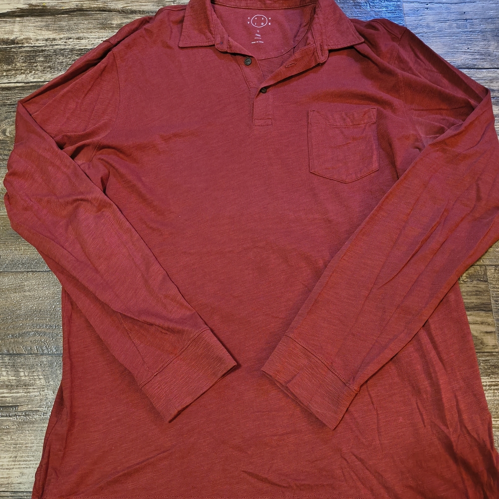 Classic Red Long Sleeve Polo Shirt